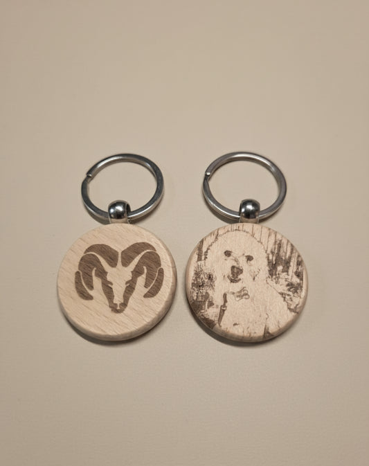Custom wood keychain